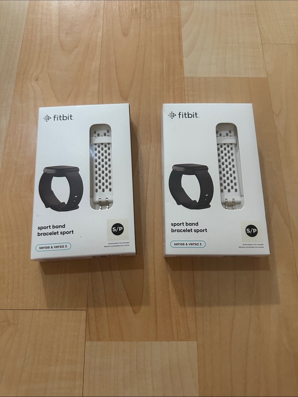 fitbit White Perforated Sport Band Pair for Sense & Versa 3 - S/P